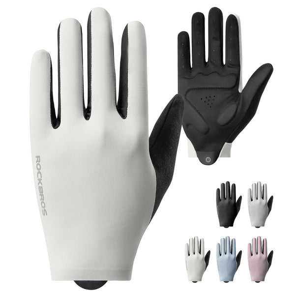 ROCKBROS Cycling Gloves for Men Women SBR Padded Shock Absorbing Bike Gloves Breathable Touchscreen Anti-Slip Palm Lightweight for Biking