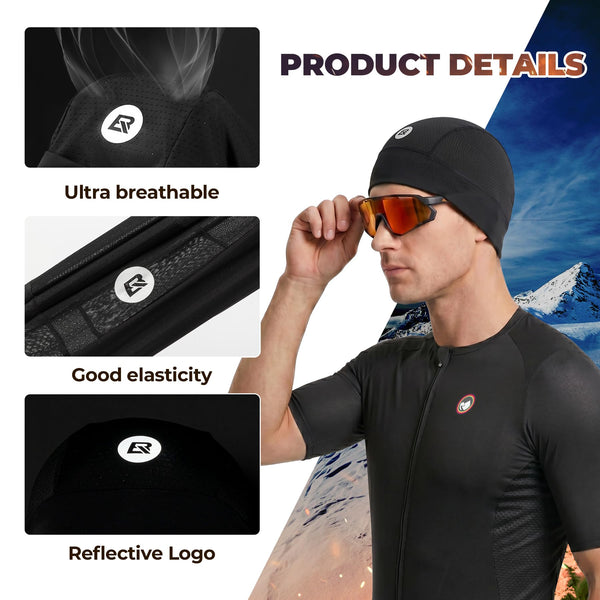 ROCKBROS Cooling Skull Caps for Men Women,Hard Hat Liner Helmet Liner Cycling Cap Motorcycle Sweat Wicking Head Wrap 2 Packs