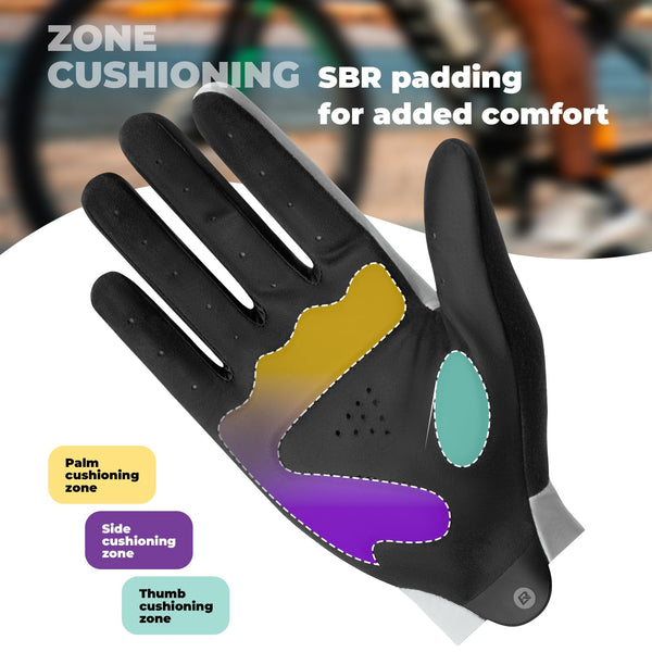 ROCKBROS Cycling Gloves for Men Women SBR Padded Shock Absorbing Bike Gloves Breathable Touchscreen Anti-Slip Palm Lightweight for Biking