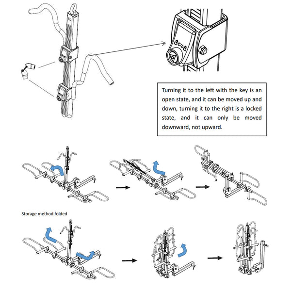 POLESTAR Hitch Mounted 2-Bike Rack, 200lbs Capacity Bike Rack Hitch with Lock, 2" Receiver Foldable Platform Mount for E-Bike, Up to 5" Fat Tire Bicycle and Standard, fit Car Trucks SUVs RVs Trailer