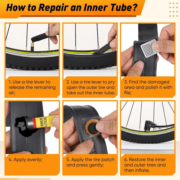 24/26x1.95” Bike Tire, 2 Pack 24/26x1.95 Folding Bicycle Tire and Tube, 24/26 Inch Mountain Bike Tires,Replaceable 26/24 Inch Bike Tires with Repair Tools for MTB,BMX