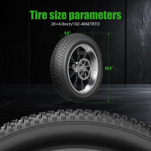 Fat Tire Electric Bike Tires 20/26x4.0 1/2-Pack All Terrain Puncture Proof Ebike Tires with Deep Tread, Wear-Resistant for Snow/Sand/Beach/Off-Road