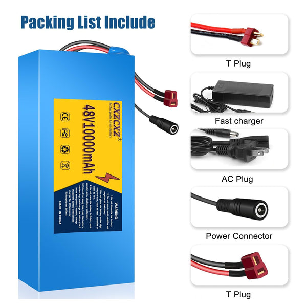 CXZ 48V/36V Lithium Battery,10AH/14AH /20AH Lithium Pack with BMS, Compatible with Most Solar Panels Outdoor Camping Equipment (36V15AH(200-500W)