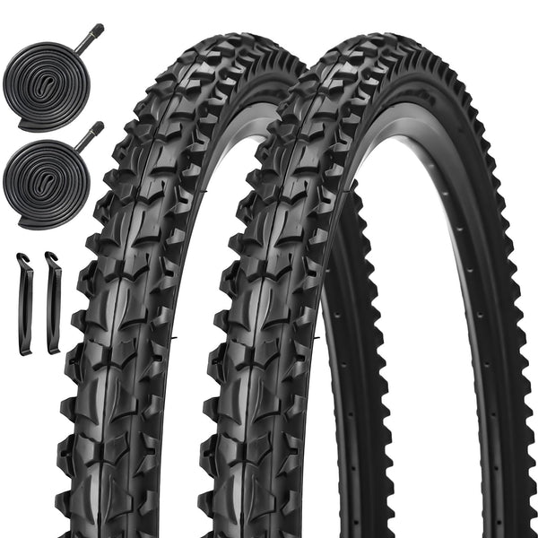 2 Pack 24" / 26"x 2.125" Bike Tire Folding Mountain Bike Replacement Bicycle Tire