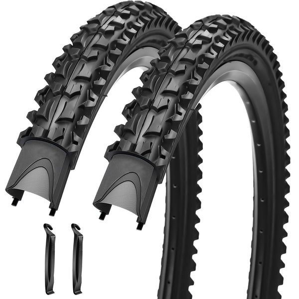 2 Pack 16/20/24 X 1.75/1.95/2.125 Bike Tires 16/20/24 Inch Folding Replacement Bicycle Tires Suitable for Mountain Beach Cruiser Bike Replacement Tires