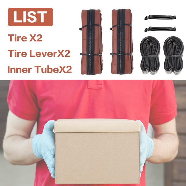 27 X 1 1/4 Bike Tire 27 Inch Road Bike Tires 32-630 Folding Bead Replacement Bicycle Tire Set