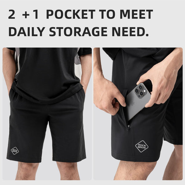 ROCKBROS Padded Bike Shorts for Men Women Breathable Quick Dry Lightweight Cycling Shorts with Pockets for Casual Biking