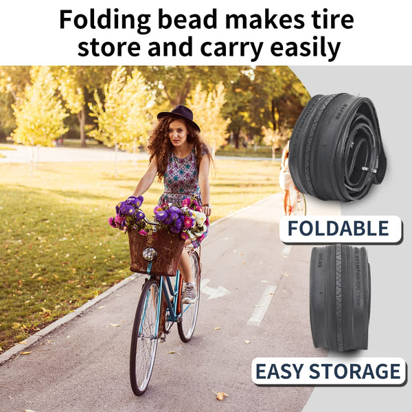 26X1 3/8 (37-590) Road Bike Tires with or Without Bike Tubes 26x1.3/8 32mm AV Schrader Valve