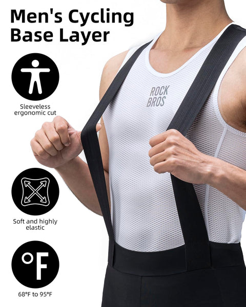 ROCKBROS Men's Sleeveless Cycling Undershirt - Quick Dry Breathable Bicycle Jerseys