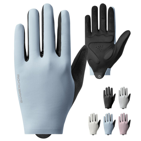 ROCKBROS Cycling Gloves for Men Women SBR Padded Shock Absorbing Bike Gloves Breathable Touchscreen Anti-Slip Palm Lightweight for Biking