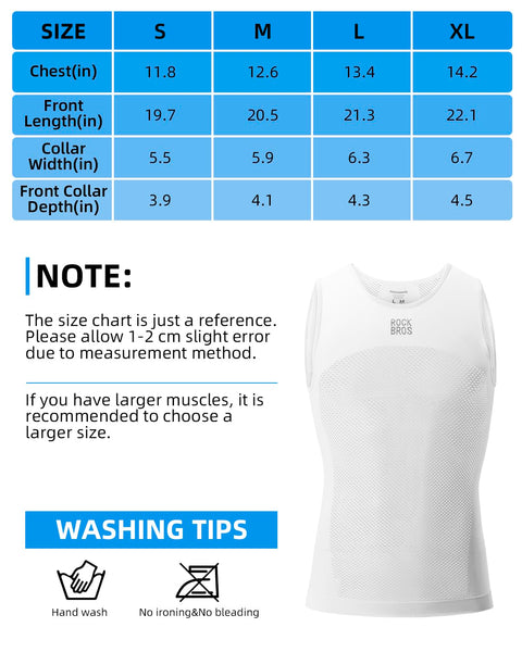 ROCKBROS Men's Sleeveless Cycling Undershirt - Quick Dry Breathable Bicycle Jerseys