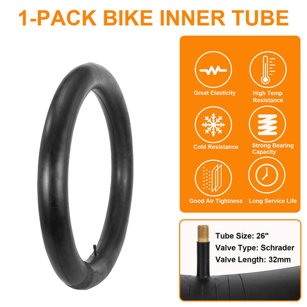 2-Pack 26x4.0 Fat Bike Tire, 26 Inch Mountain Bike Tires & Tubes Set, Folding Replacement Bicycle Tires with Tire Levers for Off-Road Bike and Ebike