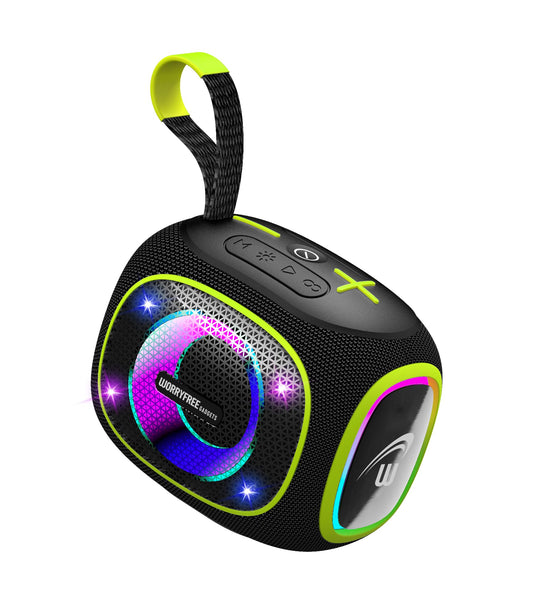 Portable Bluetooth Speaker, 10W, Wireless BT5.3 Range 10m, RGB Lights, Party Box Mini (Black)