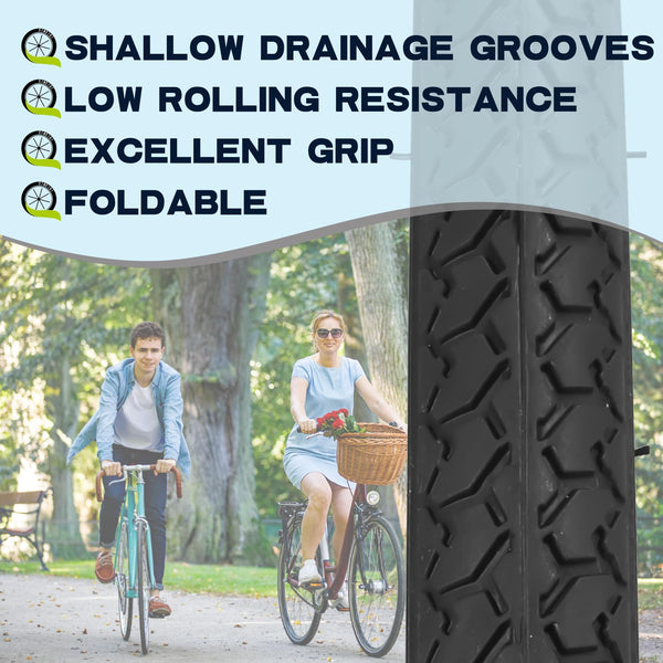 24X1 3/8 (37-540) Bike Tires 24" Inch Bike Tire Compatible with 24 x 1 3/8 Road Bike Wheelchair Tires Bicycle Tires
