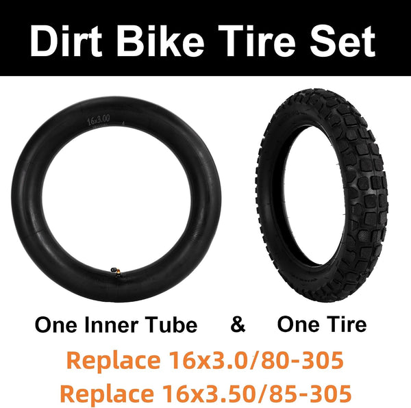 85/100-12 Tire and Tube, 3.50-12 Dirt Bike Tire Set w 45° Bent Vavle Stem for Ebike Pitbike Motorcycle Dirt Bike Motocross Trike Unicycle and Folding Bike Replace 85-305 Tire