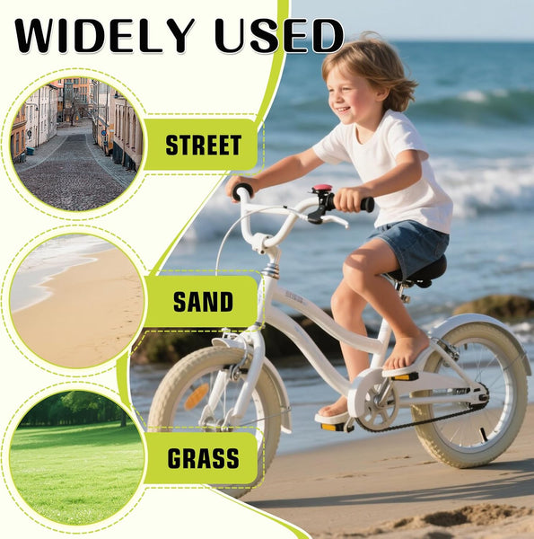 2 Pack 16/18/20 x 2.125 Bike tire White Color with Tubes and Tire Levers 16/18/20 Inch Bike tire Kids Folding Replacement Bicycle Tires Fits Most Kids Bikes and BMX Tires (16X2.125)