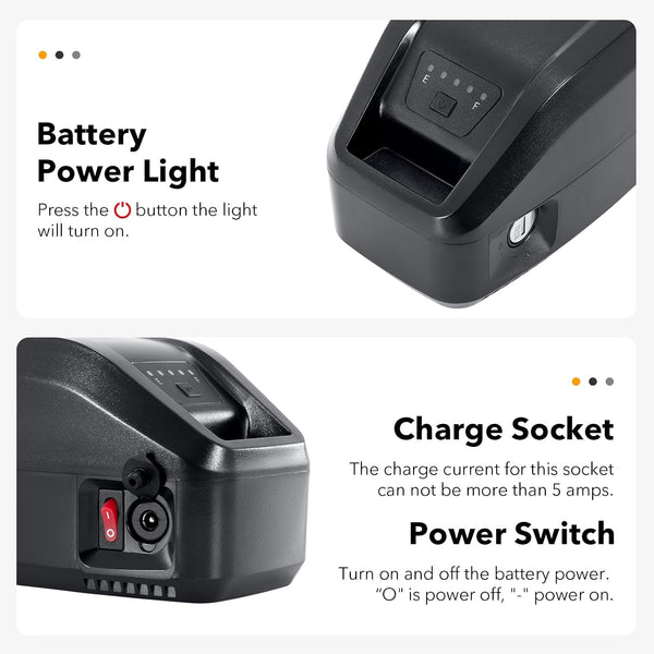 YS YOSE POWER 36V 13Ah Electric Bike Battery Compatible with Jasion CB1 and Jasion EB-X Ebike Removeable Battery Fit for Jasion CB1 EB-X Bicycle Batteries Replacement with Charger