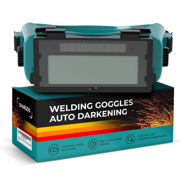 Welding Goggles Auto Darkening Flip Up, Solar Powered Welding Glasses for MIG TIG Arc Gas Torch Cutting, DIN 8-12 Shade