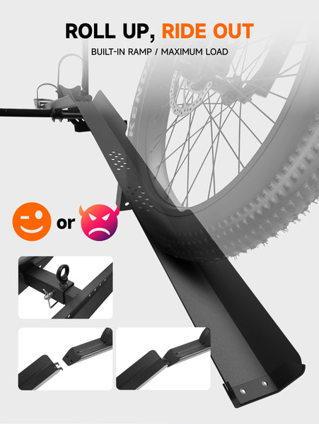 YOUNG ELECTRIC 200LBS EZ-FOLD Aluminum 2-Ebike Carrier with Ramp for Bikes and Electric Bike, Car SUV Truck Van RV and Trailer