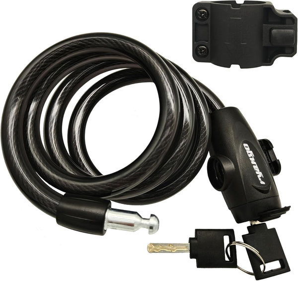 Bike Lock, Bike Locks Heavy Duty Anti Theft, Bicycle Lock Cable with Mounting Bracket and 2 Keys, Bicycle Locks for Road Bike Mountain Bike Scooters