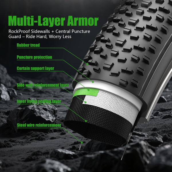 Fat Tire Electric Bike Tires 20/26x4.0 1/2-Pack All Terrain Puncture Proof Ebike Tires with Deep Tread, Wear-Resistant for Snow/Sand/Beach/Off-Road