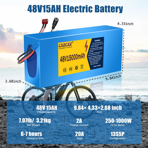 CXZ 48V/36V Lithium Battery,10AH/14AH /20AH Lithium Pack with BMS, Compatible with Most Solar Panels Outdoor Camping Equipment (36V15AH(200-500W)