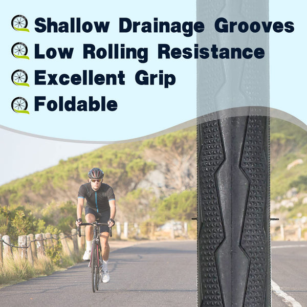 700 X 23C/700 X 25C/700 X 28C/700 X 35C Bike Tire Foldable Replacement Tires for Road Bicycle