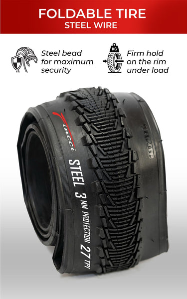 Fincci Bike Tyre 26 x 1.95 Inches - MTB Tires 26 inch, 53-559 with 3mm Anti Puncture Proof Protection 60 TPI for Cycle, Road, Mountain, Hybrid, Cross Country Bicycle