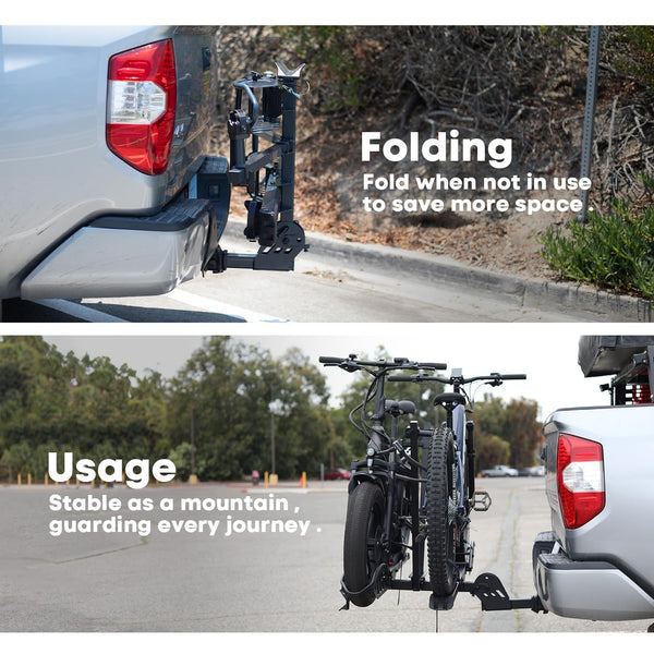 CRAVOT CyberRack EBike Rack for 2 Bike, 200 lbs Capacity Heavy Duty Electric Bike Carrier, 5-inch Fat Tire Bicycle for 2'' Receiver Cars Trucks SUVs Minivans RV, Trailer