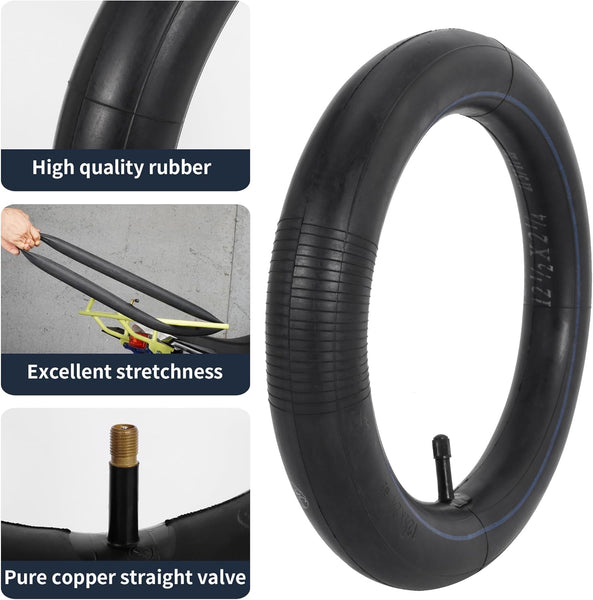 2Set 12 1/2 x 2 1/4 Bike Inner Tube 1.2mm Extra-Thick, 12.5x2.25 Inner Tube 57-203 and Repair Kit Compatible with Dirt Bike, Caster Trike, Jetson Kids Bike, Stroller, 12 Inch Bicycle Tire Tube