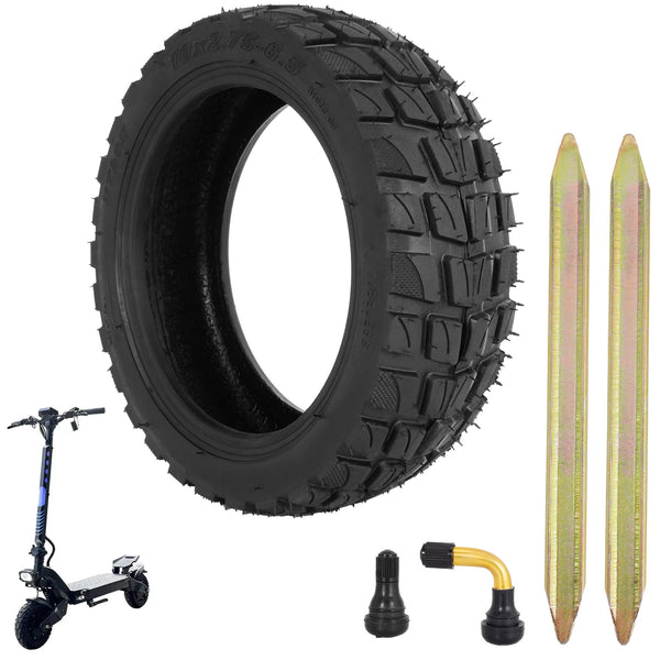 10x2.75-6.5 Scooter Off Road Tire, 10x2.70-6.5 Tubeless Tire for Speedway Dualtron Joyor Titan Segway Gotrax Mten3 Okai Beetle Hitway H5 Electric/Gas Scooter balance Scooter 10" OD Tubeless Tyre