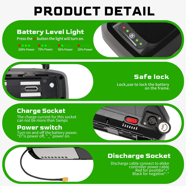 52V Ebike Battery 20Ah Ebike Battery Pack with USB Port, 40A BMS for 200W-1800W Motor,Includes XT60 Connector (52v20ah(200W-1800W))