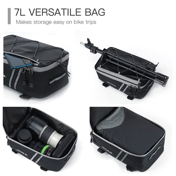 Waterproof Rear Bike Rack Bag with Rain Cover.