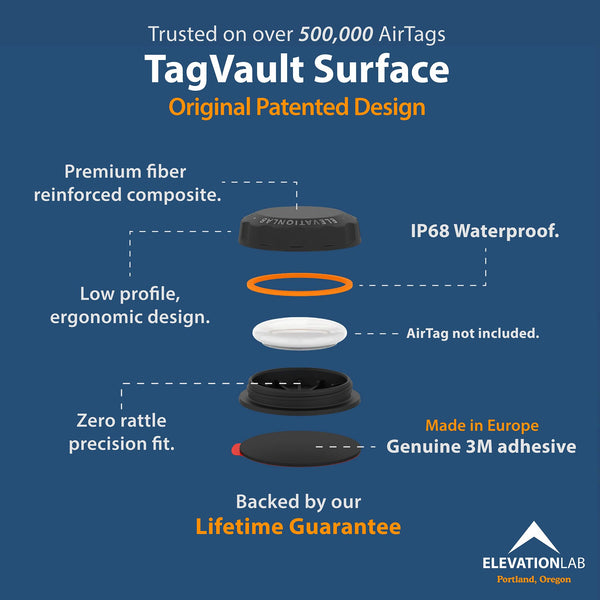 TagVault™ Surface AirTag Adhesive Mount - TRIPPER ELECTRIC BIKES