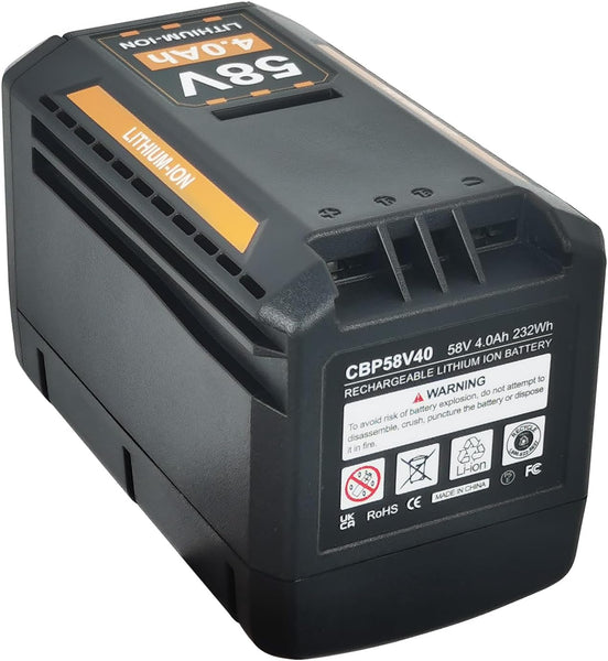 Replacement Battery 58V 4.0Ah for Echo, Compatible with CBP-58V40, CBP-58V20, CBP-58V2AH, CHT-58V, CDST-58V, CPLB-58VBT, CST-58V Cordless Tools, Chainsaw, Blower & More