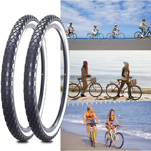 26" Bike Tire 26 x 2.125 Inch Folding Replacement Bicycle Tire for Beach Cruiser Bike