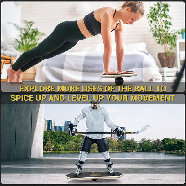 Sportneer Balance Board 7 Modes Wobble Board with Adjustable Stoppers Exercise Balancing Stability Trainer for Improve Balance, Surf Trainer & Physical Therapy - Roller and 2.8'' Ball Included