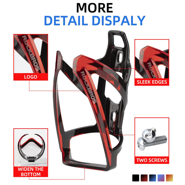 ROCKBROS Bike Water Bottle Holder Ultra-Light Bicycle Bottle Cages with Screws Tool, Universal Bike Cup Holder for Road MTB Mountain Bikes Cycling Accessories（2 Pack） - TRIPPER ELECTRIC BIKES