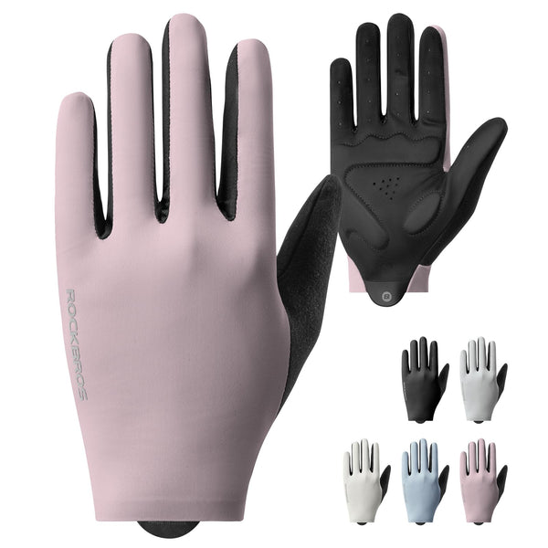 ROCKBROS Cycling Gloves for Men Women SBR Padded Shock Absorbing Bike Gloves Breathable Touchscreen Anti-Slip Palm Lightweight for Biking