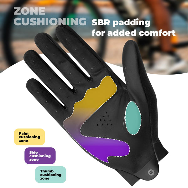 ROCKBROS Cycling Gloves for Men Women SBR Padded Shock Absorbing Bike Gloves Breathable Touchscreen Anti-Slip Palm Lightweight for Biking