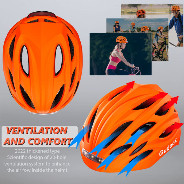 Gudook Bike Helmet with LED Light - TRIPPER ELECTRIC BIKES