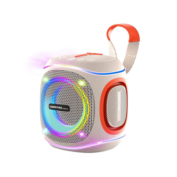 10W Portable Speaker with RGB Lights, Big Bass LED Lights, Supports TF Card/USB, AUX in, TWS for Party (Black)