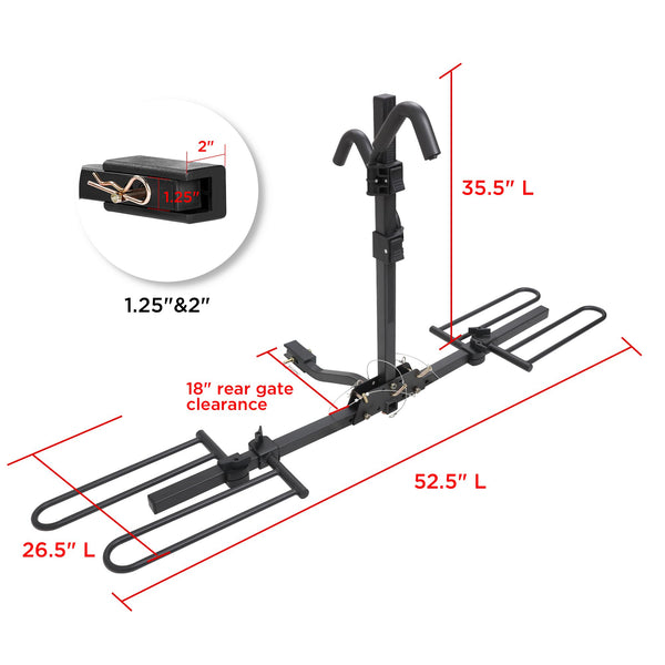 Young Bike Rack Hitch for Car - 200LB 2-Bike Rack Hitch Mount Platform Style Hitch Bike Rack，Smart Tilting & Easy Fold for Car SUV with 2 Inch Receiver，Bike Carrier Fits Up to 5-inch Fat Tire - TRIPPER ELECTRIC BIKES