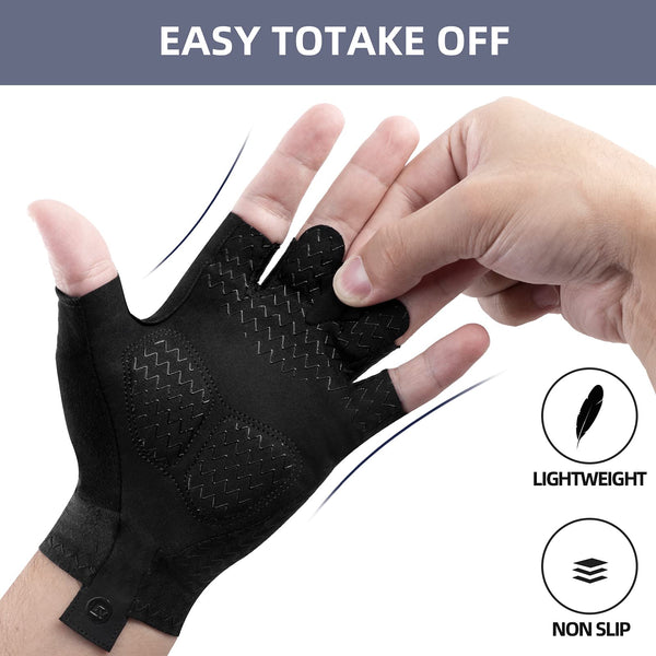 ROCKBROS Cycling Gloves - Half Finger MTB & Road Biking Gloves for Men & Women - Absorbing Gel Pad, Anti-Slip, Breathable
