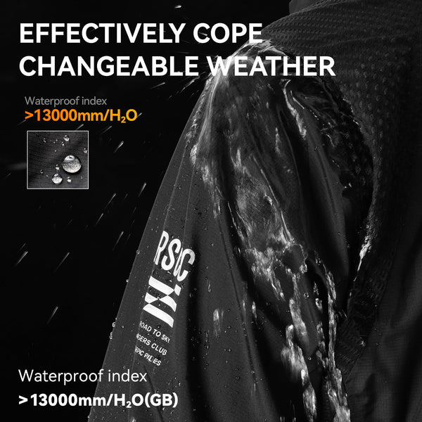 ROCKBROS Men's Cycling Rain Jacket Waterproof Running Bike Windbreaker Lightweight Jacket for Outdoor Sports