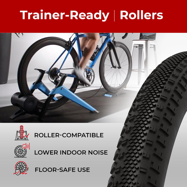 Fincci Gravel 700x38c Bike Tire with 700c Bike Tube - Foldable Kevlar 40-622 700x38c Bikes Tire with 1mm Antipuncture Resistant for 700c Wheelset for Electric, Road, MTB, Mountain, Hybrid Bicycle