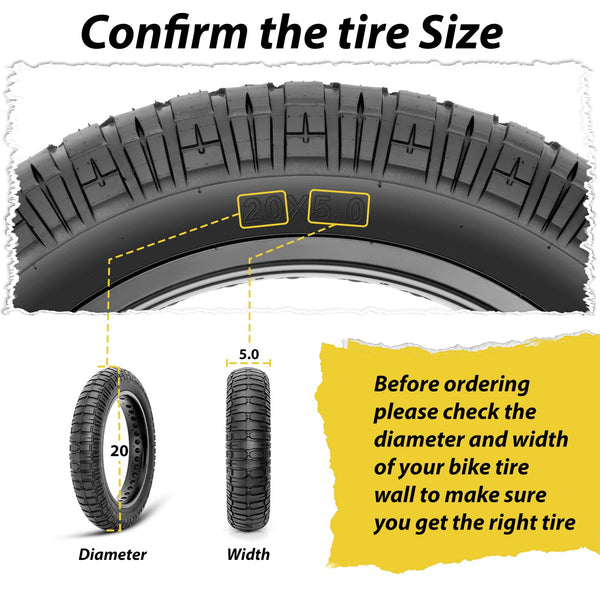 MOHEGIA Ebike Fat Tire: 20x4.0/20x4.5/20x5.0/26x4.0 Inch Heavy Duty Fat Tire for Electric Mountain Bicycle and Trike,Folding High-Performance and All-Terrain Tire with Urban Street or Trail Riding - TRIPPER ELECTRIC BIKES