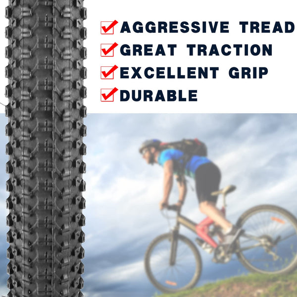 Bike Tire 24/26/27.5 x 1.95 27.5/29 X 2.125 Inch Folding Bead Replacement Bike Tire for Mountain Bike