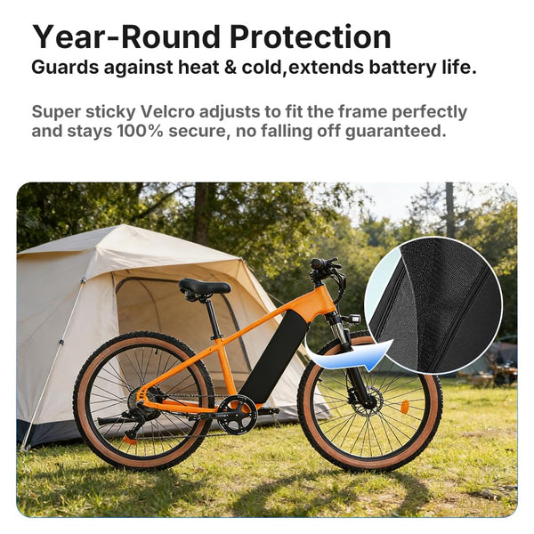 Cover for EBike Battery, Bicycle Thermal Cover, For 28-36cm Frame ,Two Sizes Available