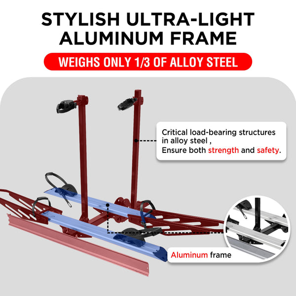 Rockland Foldable 4-Bike Rack, 160 lbs Capacity, Hitch Mount Bike Rack, Fits up to 2.5" Tire Width and 50" Wheelbase, Bike Carrier Rack for 2" Receiver for Cars SUVs Vans RVs